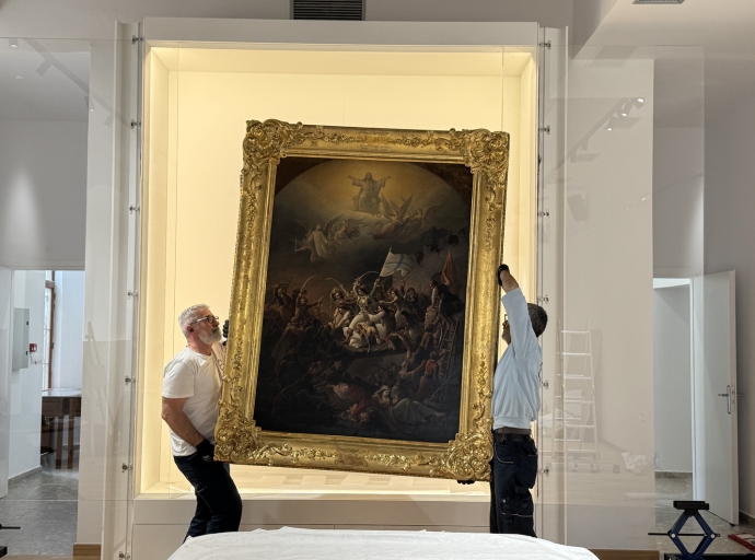 Σε κλίμα βαθιάς συγκίνησης η υποδοχή του εμβληματικού πίνακα «Η Έξοδος του Μεσολογγίου» του Θεόδωρου Βρυζάκη στο Τρικούπειο Πολιτιστικό Κέντρο